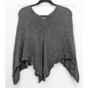 Handmade Italian Cashmere Wool Blend Knit Poncho / Cape / Capelet - Cottagecore